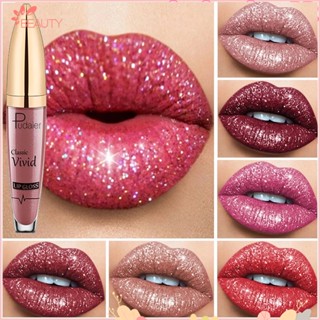 Pudaier Diamond Glitter Brilho Labial Veludo Mate Pigmento De Tonalidade Maquiagem À Prova D