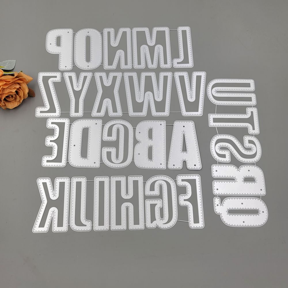 Alfabeto De 7cm , 6cm Número Cortes De Metal Papel Stencil em Oferta na Shopee