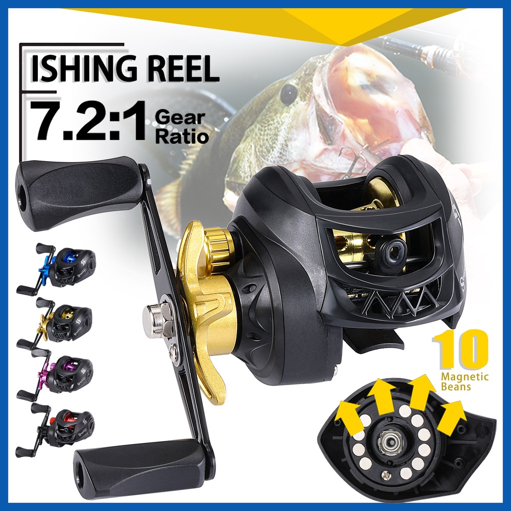 Carretilha de pesca Sougayilang 7.2 : 1 Fundição De Metal De Alta Velocidade Max Drag 10kg em Oferta na Shopee