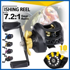 Carretilha de pesca Sougayilang 7.2 : 1 Fundição De Metal De Alta Velocidade Max Drag 10kg