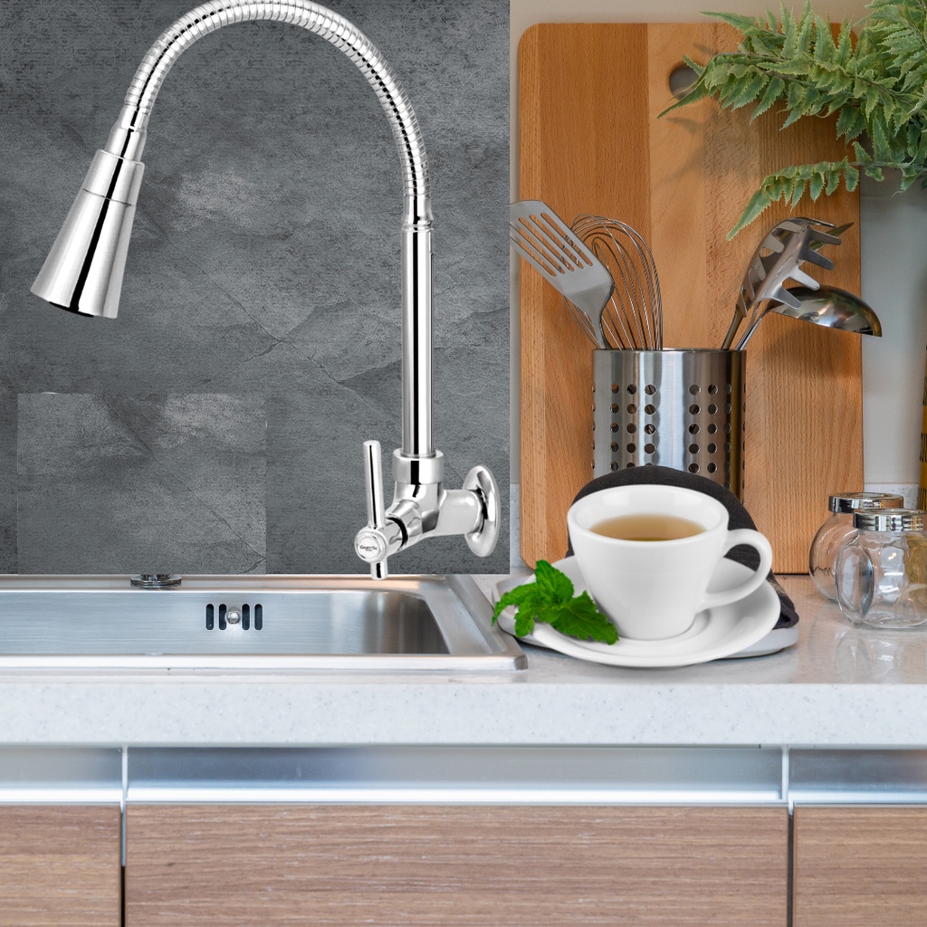 Torneira Bica Móvel Gourmet Parede 1/4 Volta 2 Jatos C80 - Granville Metais