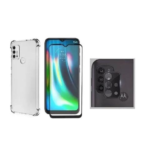 Kit Capa Transparente + Película 3D 9D + Película Câmera 3D Para Motorola G10 G20 G30 G9 E7 PLUS POWER PLAY