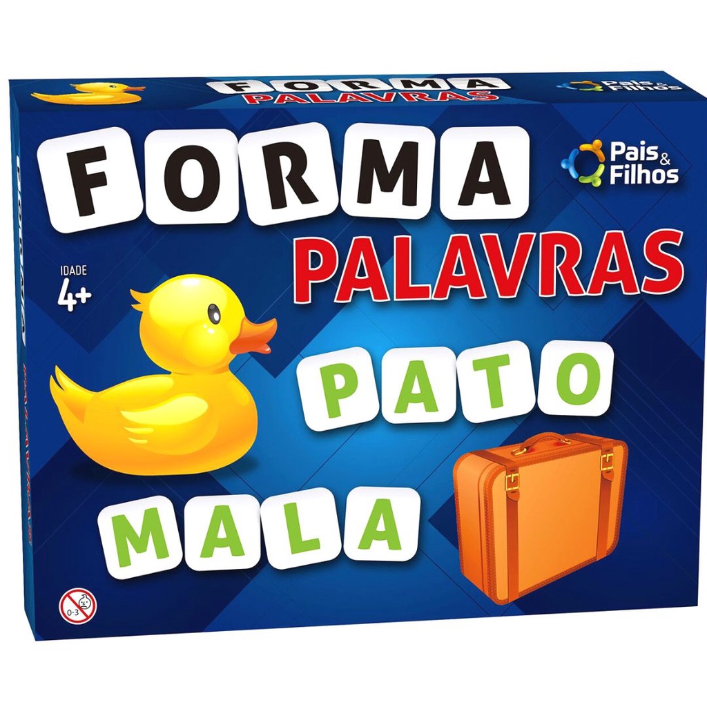 Jogo Forma Palavras Alfabetização Infantil 160 Letras - Desenvolve o Raciocínio da Criança