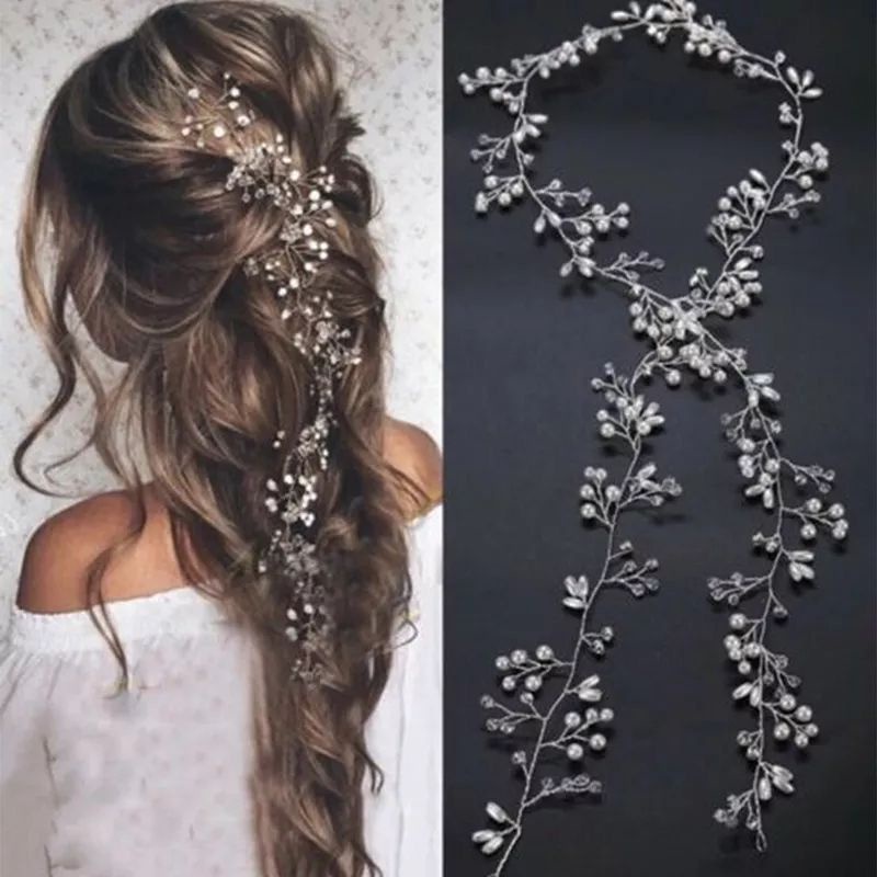 Detalhes do Z.W BIJOUX - Tiara Arranjo Cabelo Noiva tipo pérolas fio Strass linda