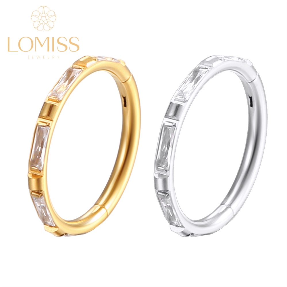 Piercing Helix Conch Argola Clik Aço Cirúrgico Detalhes zirconia《Lomiss piercing》