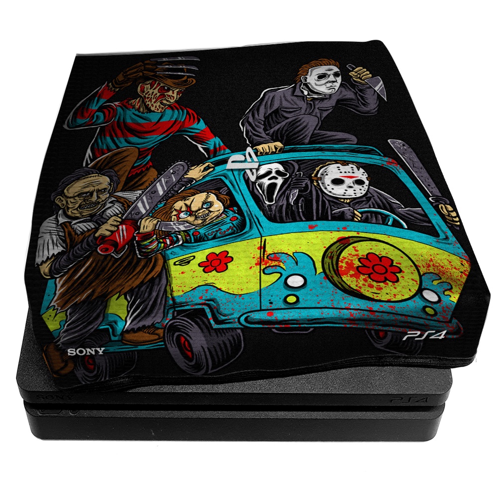 capa de proteção para videogame PS4 SLIM / FAT / PRO  horror personagens de terror maquina de mistérios