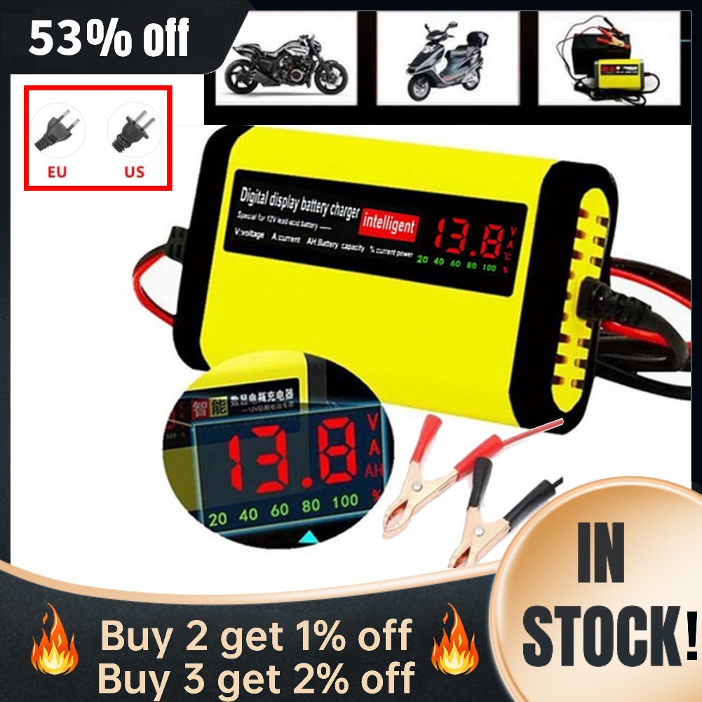 2220v 110v 2A Carregador De Bateria AGM Para Carro Tela LED Motocicleta Automotiva 12v 12Ah 14ah 20ah Com Energia Rápida De Chumbo Ácido