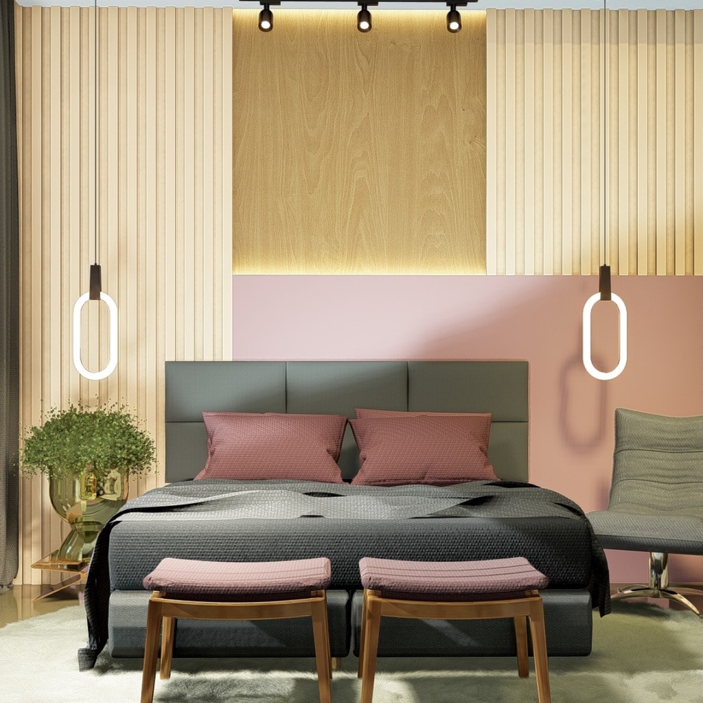 Cabeceira Queen Linho Ripada Modulada Placa Adesiva 180x60