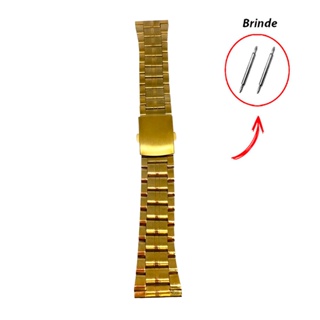 Pulseira Dourada Reta - Pulseira para Relogio de Pulso -18mm 20mm 22mm 24mm 26mm em Oferta na Shopee