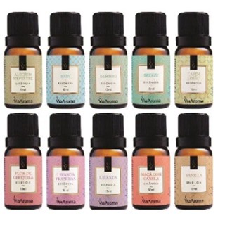 Kit 10 Essências Sortidas Via Aroma 10ml para Aromatizador em Oferta na Shopee