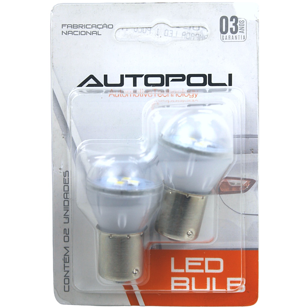 Par de Lâmpada Led Branca 1 Polo 3 Watts 24 Volts - Autopoli | Piqueri Autopeças