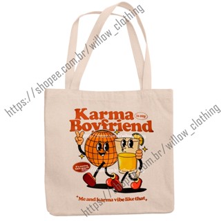 Sacola Ecobag Bolsa Ecobag 38X40 Algodão Cru Taylor Swift Karma is my Boyfriend