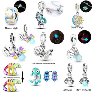 Original 2023 Venda A Quente 925 Camaleão De Prata Firefly The Night Glows Charm Fit Pulseira De Faça-Você-Mesmo