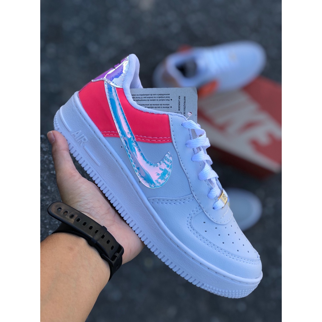 nike air force 1 type white gold