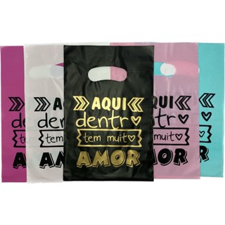 50 Sacolas Personalizadas- 20X30 - Boca De Palhaço - SACOLA PLASTICAS