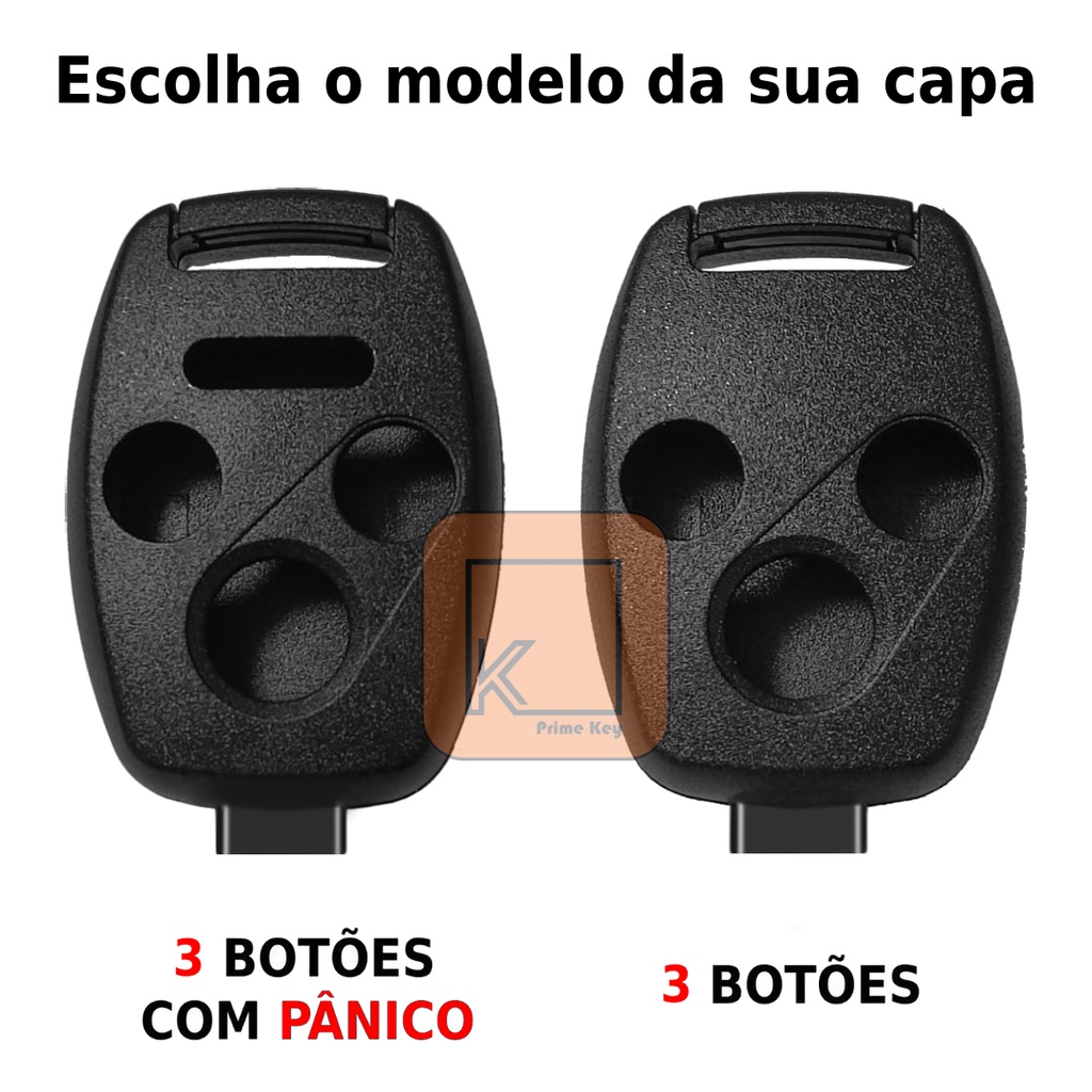 Capa Para Chave Honda, Carcaça Chave Honda, Civic, City, Fit Com 3 Botões ou 4 Botões em Oferta na Shopee