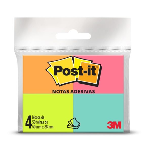 Bloco Adesivo Post-It Tropical 4 Cores - 3M | Papelaria / Material de Escritório em Oferta na Shopee