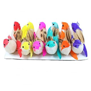 kit 12 Passarinhos Artificial Decorativo Pássaros, Aves, Colorido, Decoração