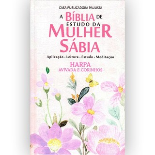 Bíblia de Estudo da Mulher Sábia | ARC | Harpa Avivada | Capa Dura Jardim Aquarela em Oferta na Shopee