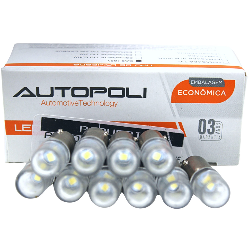 Lâmpada de Led Branca 69 12 Volts 10 Unidades - Autopoli | Piqueri Autopeças