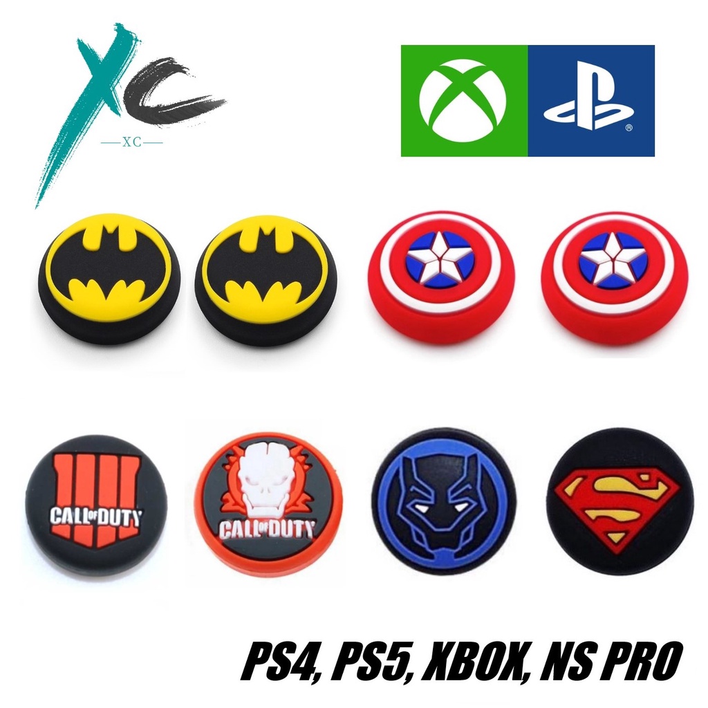 Par de Grip borracha Protetora de Silicone para Analógicos de Controles de PS5/PS4/Xbox Series/One/360