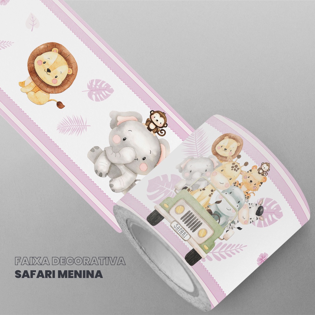 Faixa Adesiva Decorativa Safari Menina · foto 2