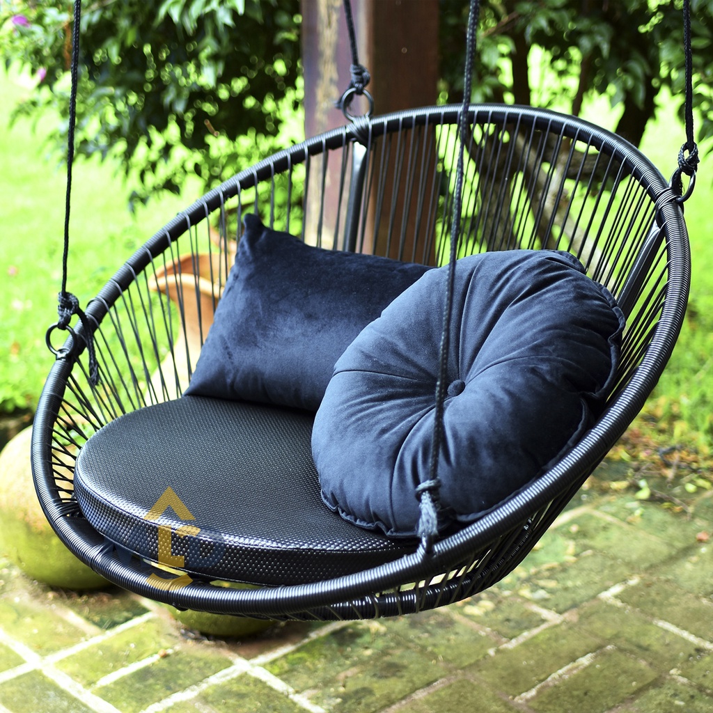KIT Cadeira de balanço + Assento + Corda Balanço Suspensa decoração jardim moveis area externa