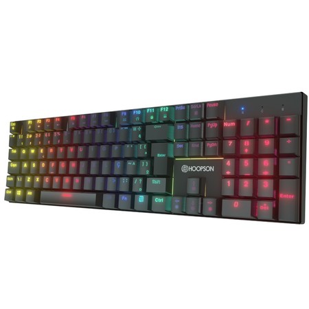 Teclado Gamer Mecanico Profissional LED Rainbow Teclado Gamer  Iluminação LED RGB USB ABNT2 Hoopson MJ-91