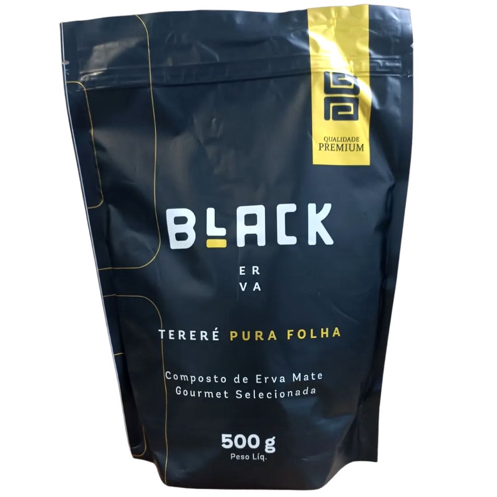 Erva mate para terere Black Erva com 500 gramas. Sabor: PURA FOLHA .