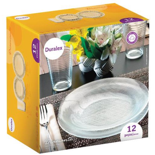 Diamante Aparelho De Jantar 12pc - Caixa C/ 2 Peças