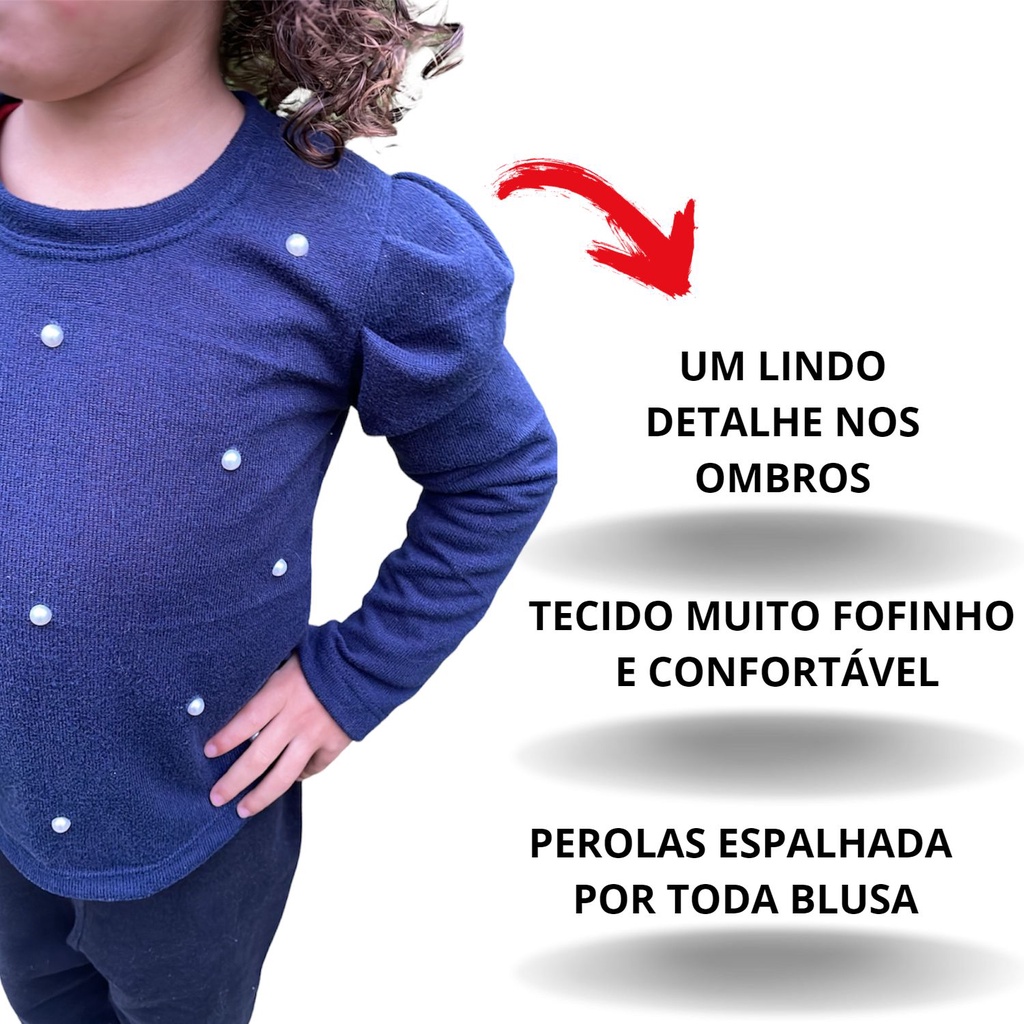 Blusa/Blusinha Feminina Infantil de Menina Manga Comprida TAMANHO(4/6/8/10)
