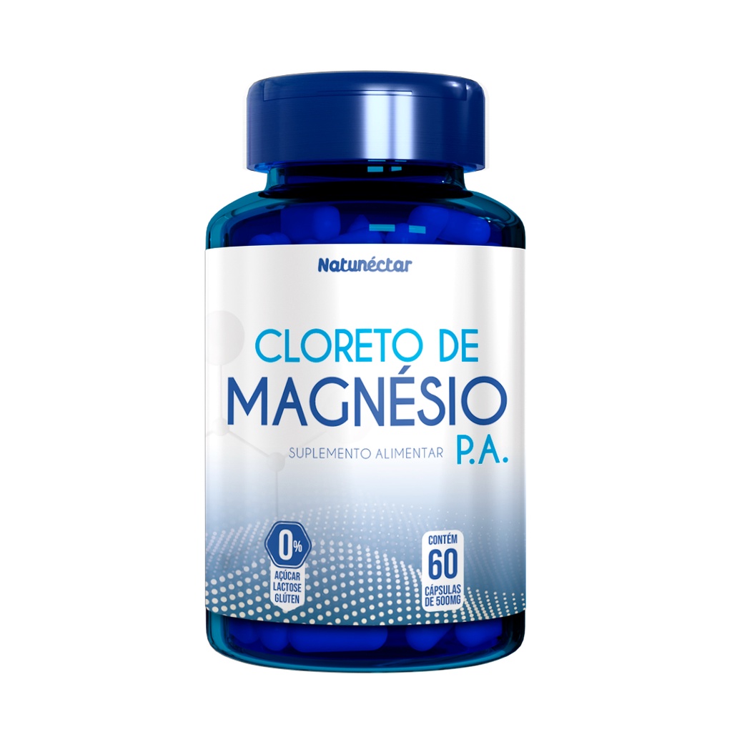 Cloreto de Magnésio P.A. 500mg 60 CAPS - Natunéctar