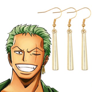 Conjunto 3 Brincos Zoro Roronoa One Piece Luffy Monkey