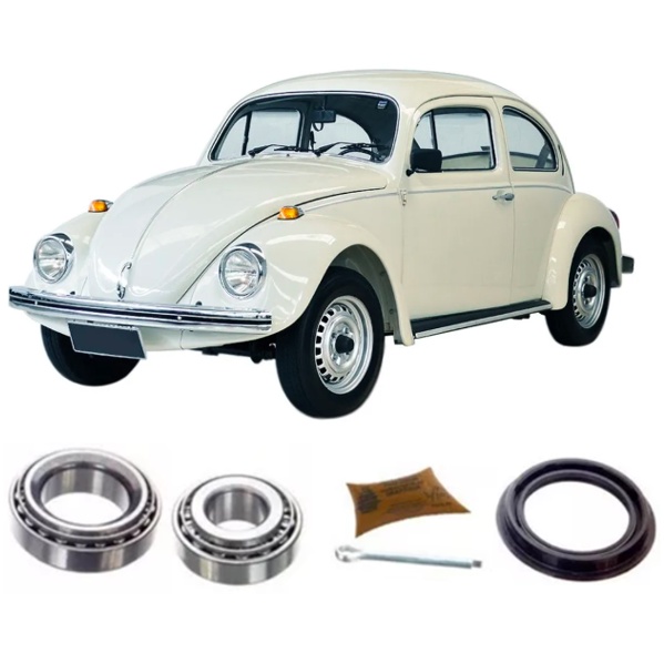 Kit Rolamento Roda Dianteira Brasilia Fusca Com Roda 4 Furos (Kit-0544)