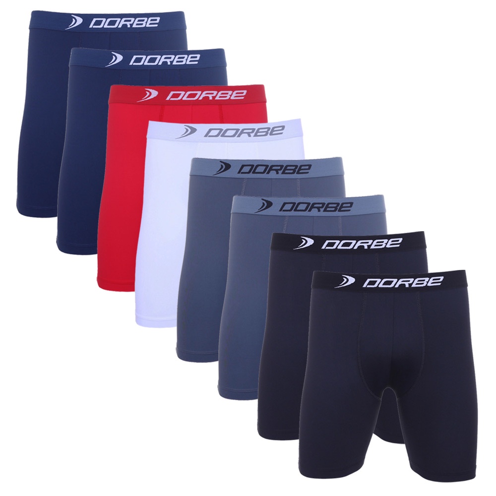 Kit 8 Cuecas Long Leg Algodão Dorbe Não Enrola Original Masculina Cueca Longa Cotton Boxer Ciclista - Men Clothes