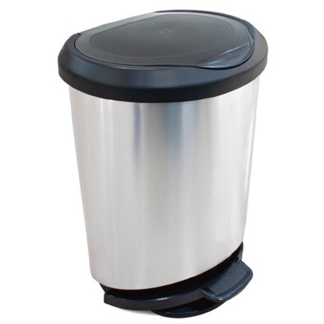 LIXEIRA C/ PEDAL 45L LABEL INOX