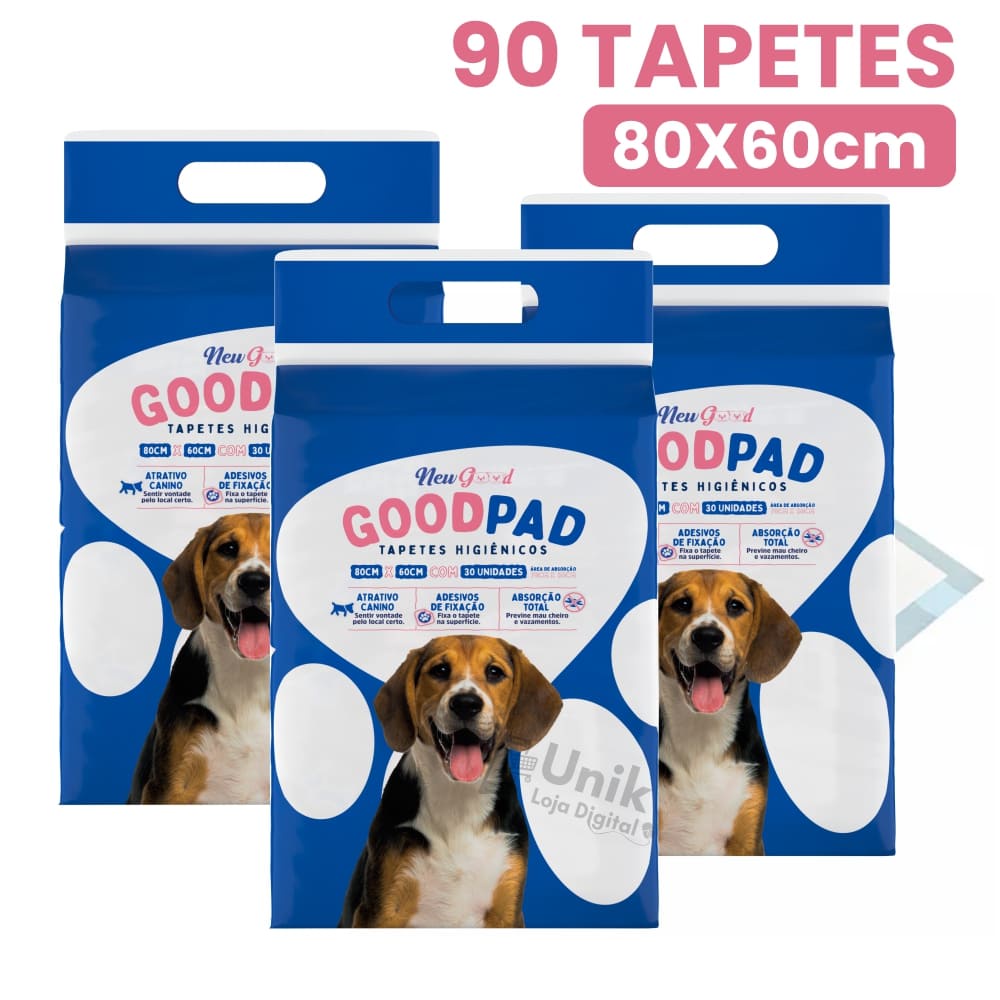 Tapete Higiênico Cães e Gatos Good Pad 80x60cm c/ 90un Petlike