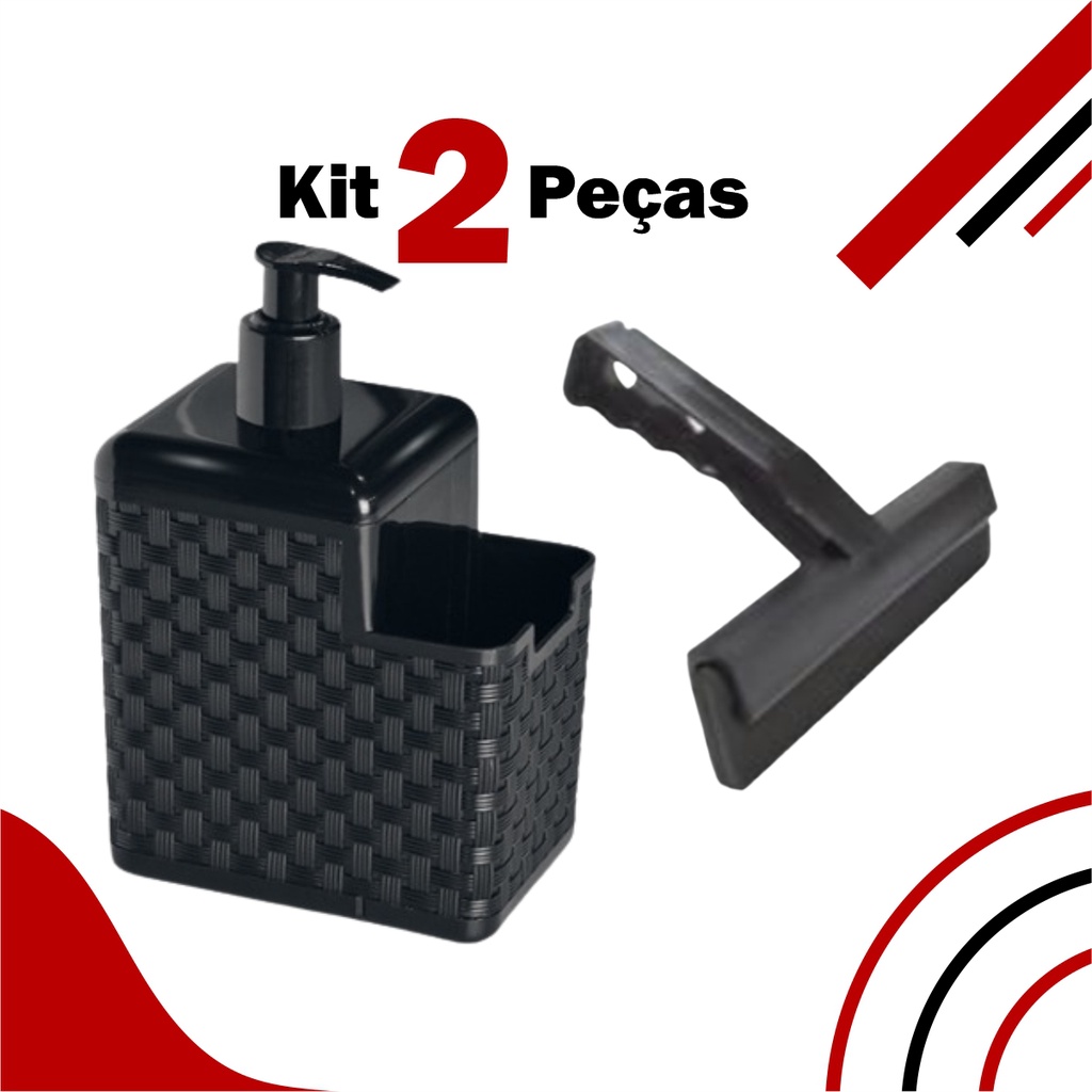 Porta Detergente Sabão Dispenser 2 em 1 Com Suporte Para Bucha Esponja e Rodo em Oferta na Shopee