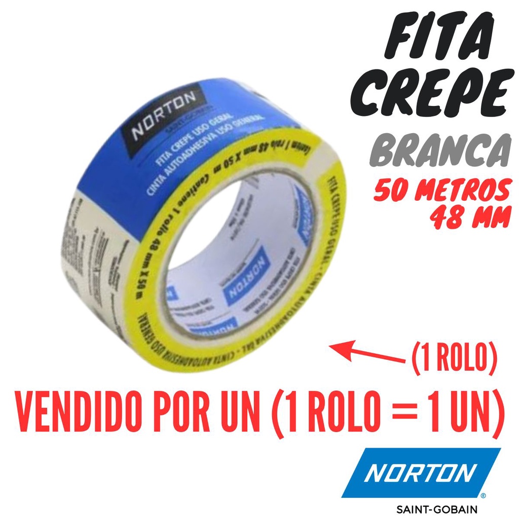 Fita Crepe 48x50 Branca - Norton