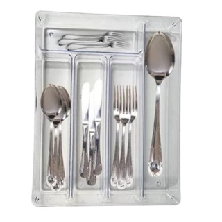 Organizador de Gaveta Armário Acrílico Talheres Gaveta C/ 5 Divisórias PORTA TALHER DE GAVETA DE ACRILICO COM 5 DIVISORIAS 34,8X26,8X5,5CM/ 1 unidade