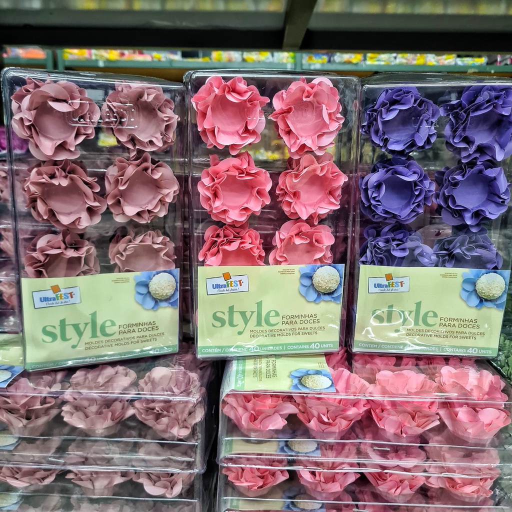 Kit 40 Forminhas Festa Flor Style para Doces em Oferta na Shopee
