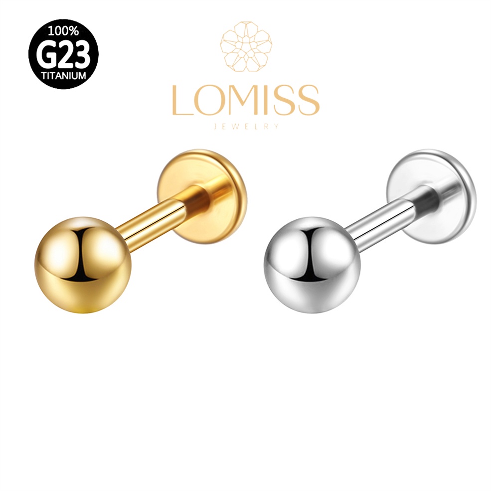 Piercing Labret TitÂnio G23 Pvd Rosca Interna Helix, Tragus, Conch, Nariz, Boca-Medusa 《Lomiss  piercing》 em Oferta na Shopee