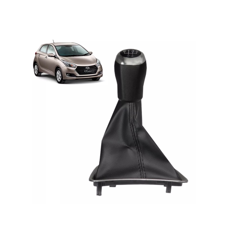 Manopla + Coifa Hyundai Hb20 1.6 Ano 2012 2013 2014 2015 2016 2017 2018 2019 - 5 Marchas