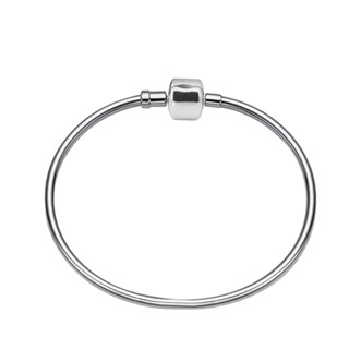 Bracelete Rigído Com Fecho Tambor De Aço Inox