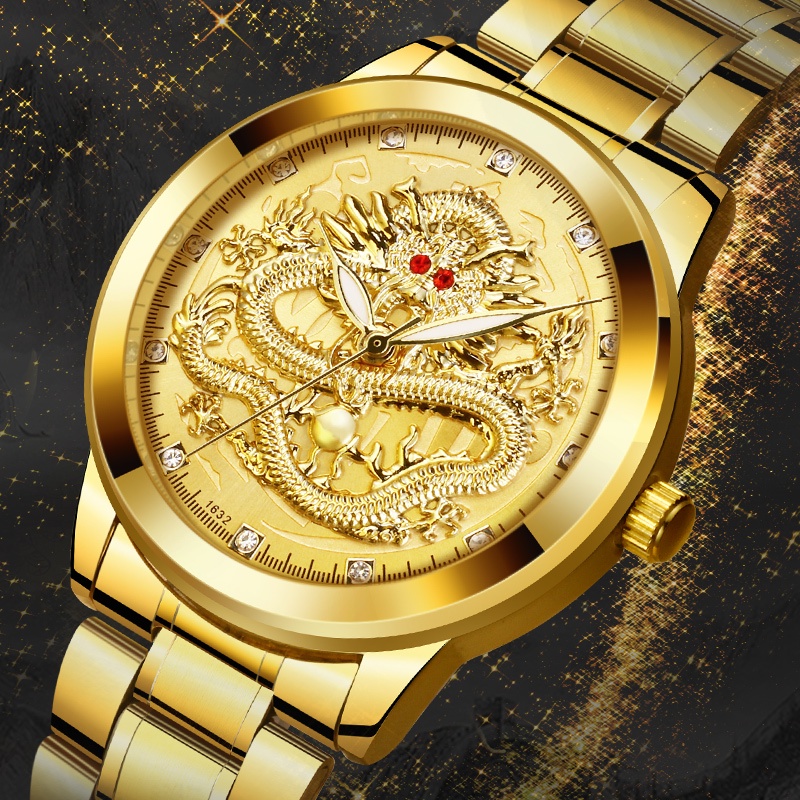 Detalhes do OLEVS 8111 relógio masculino a prova d água de luxo moda original dourado aço inoxidável luminoso