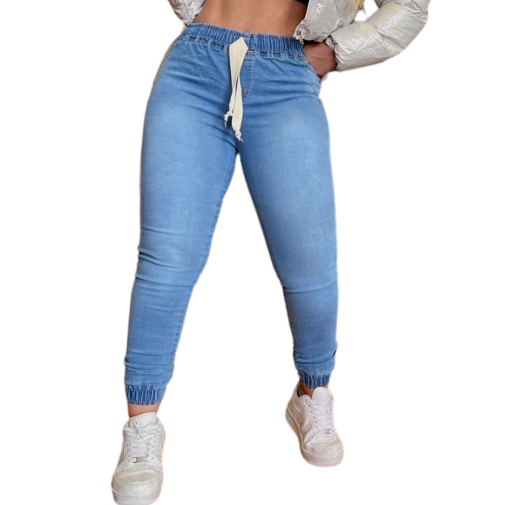 Calça Jogger Jeans Fem C/ Elastano Elastico Premium envio imediato em Oferta na Shopee