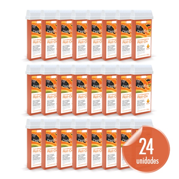 24 Ceras Depilatoria Depilflax Roll-on Depilflax 100gr