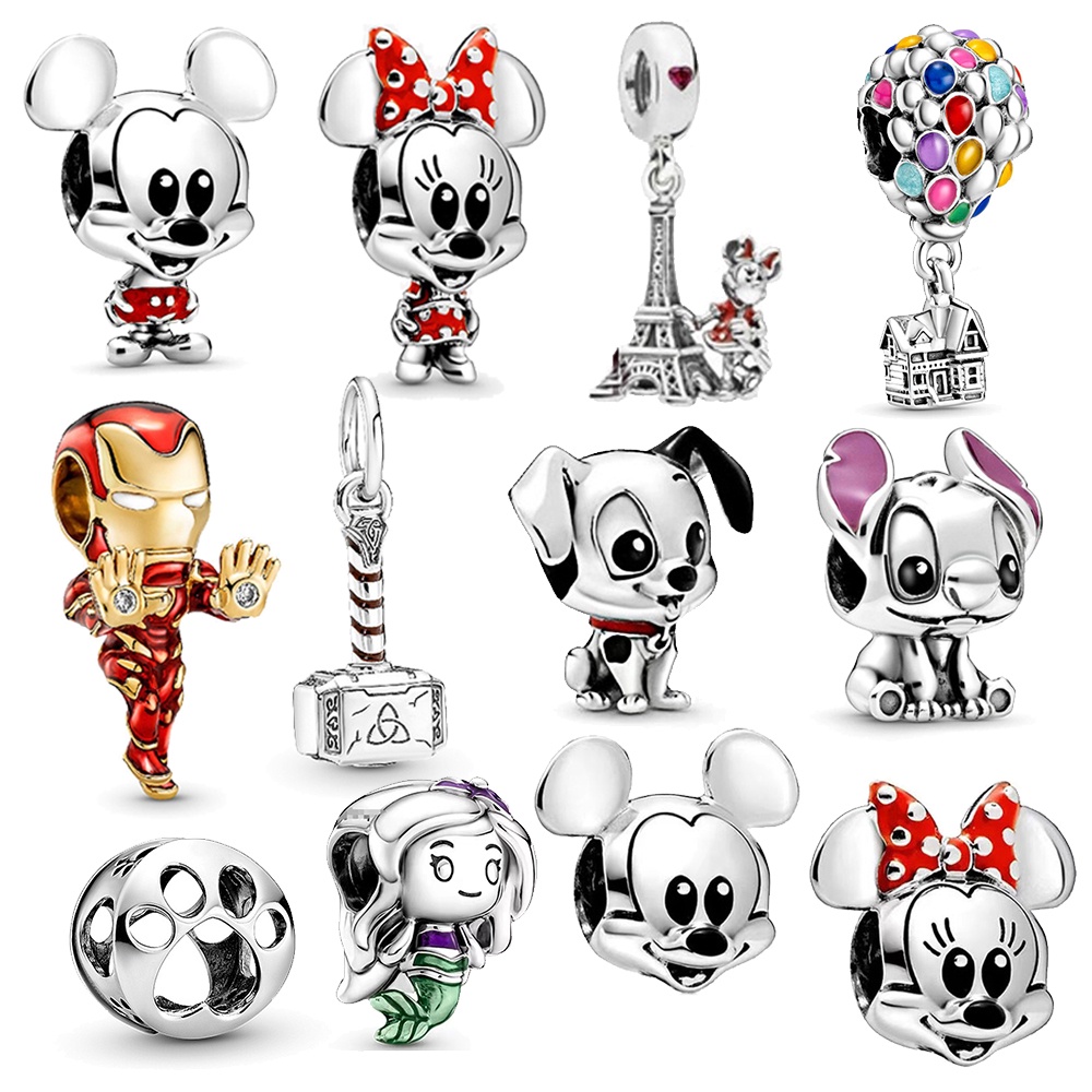 Berloque Pingente Charme Bijuteria Mouse Mouses Prata 925 Charme Charms Princesa Acessórios DIY Jóias