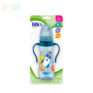 Mamadeira Lillo Resistente Ao Calor Bico De Silicone Anatomico Facil Limpeza Alça Acinturada Antivazamento 240ml