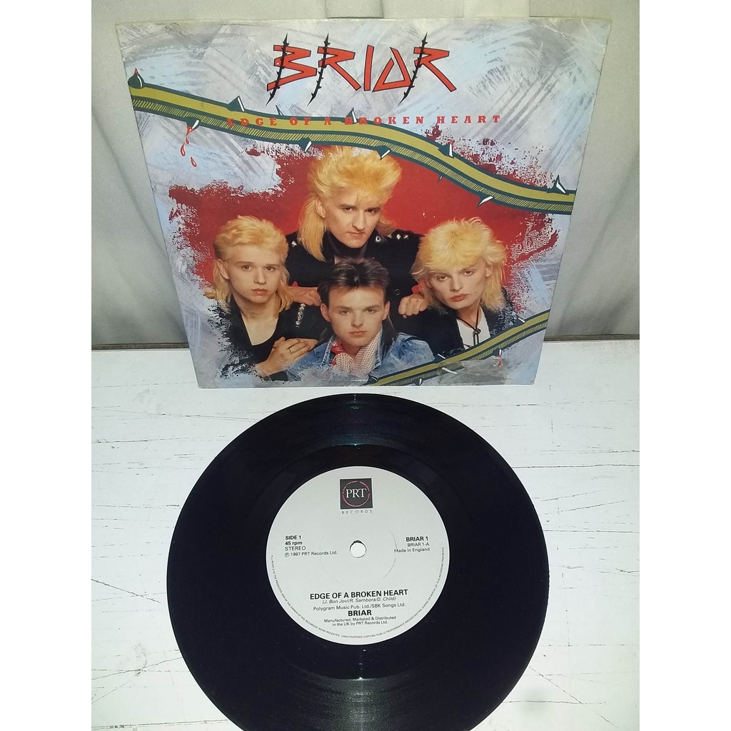 LP Briar - Edge Of A Broken Heart 7" NWOBHM ( FM, Tokyo Blade, Bon Jovi, Europe, Def Leppard, Iron Maiden )